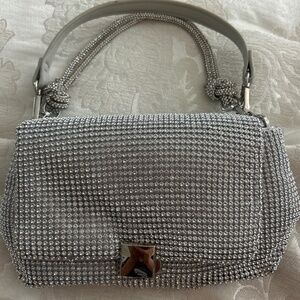 A new day silver shoulder bag crystal knot handle